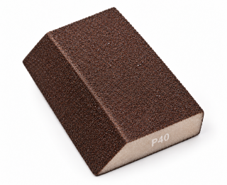 Nakida brusný blok P40 pěnový 120 × 90 × 25 mm, zkosený, hnědý