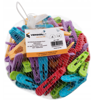 Kolíčky na prádlo Vergionic 7963, plastové, 50 kusů, barevné mix