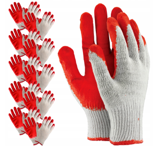 Pracovní rukavice Ochranné latexové UPÝRKY | Velikost 10 XL | Zahradní montážní rukavice s certifikací CE, EN ISO 21420