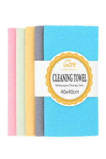 Global QQ18203 – Čisticí utěrky z mikrovlákna 5 ks (40x40 cm), univerzální hadříky na úklid kuchyně, koupelny, oken a domácnosti