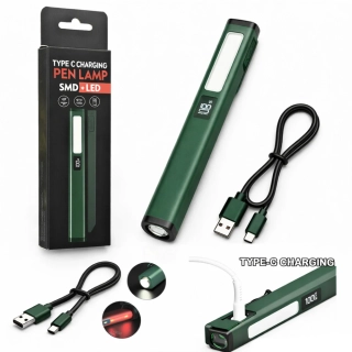 Nakida W08 multifunkční COB LED svítilna, USB-C, zelená