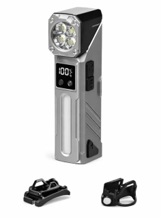 Nakida T-130 Multifunkční LED svítilna s pohybovým senzorem, RGB bočním světlem a magnetem – šedá