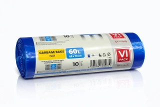 Pytle na odpad VI PACK modré pevné objem 60 l rozměr 60 × 70 cm ,10ks