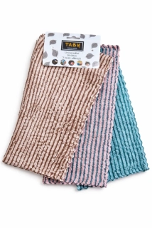 TABY Čisticí utěrky z mikrovlákna 30x30 cm, sada 3 ks, univerzální použití, barevný mix