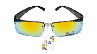 Sluneční unisex brýle ZHglasses C09-6987, stříbrný rám / červeno-žlutá skla, Cat.3